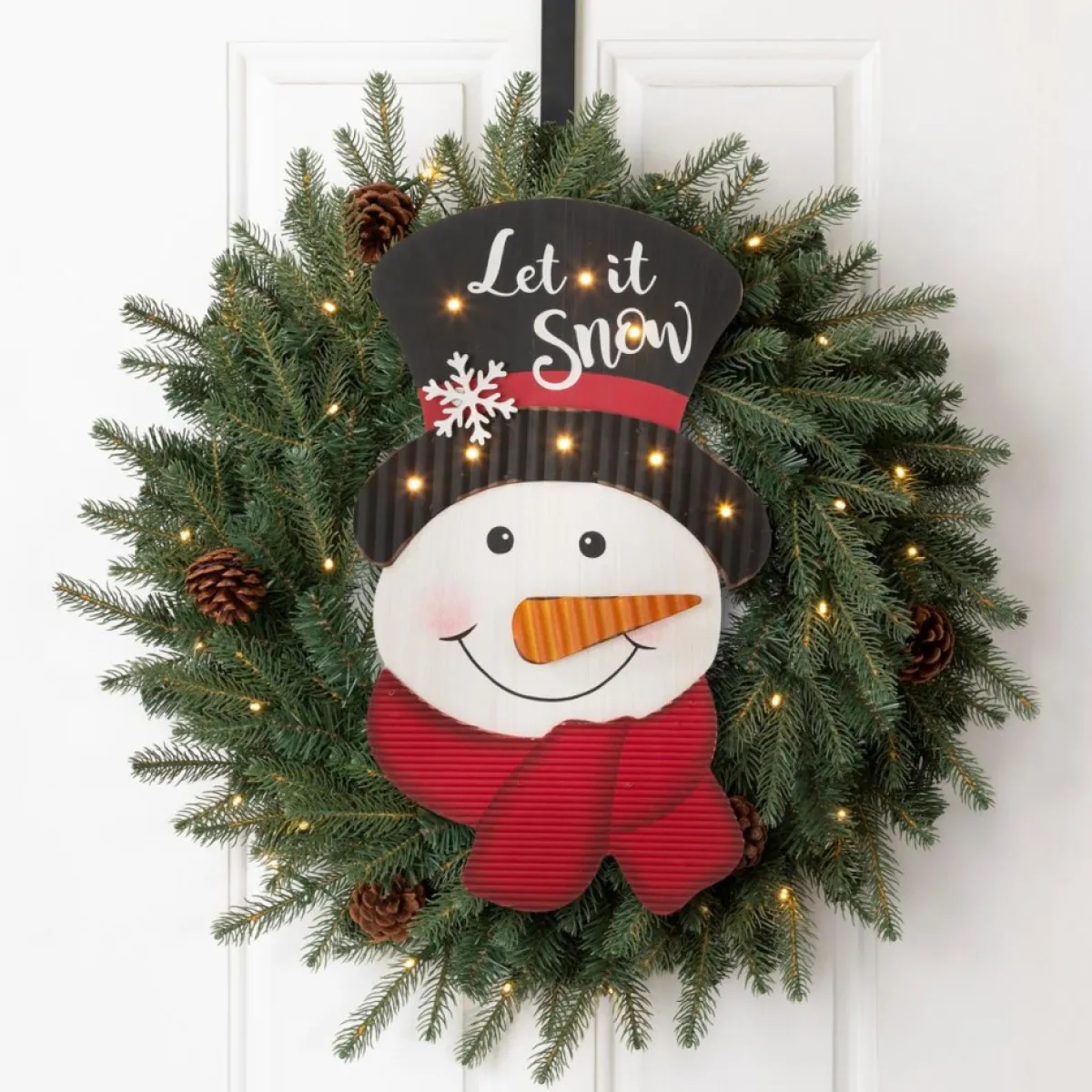 glitzhome_in_h_lighted_d_wooden_metal_snowman_wall_decor_2.webp Glitzhome Indoor Decor | 19In H Lighted 3D Wooden Metal Snowman Wall Decor
