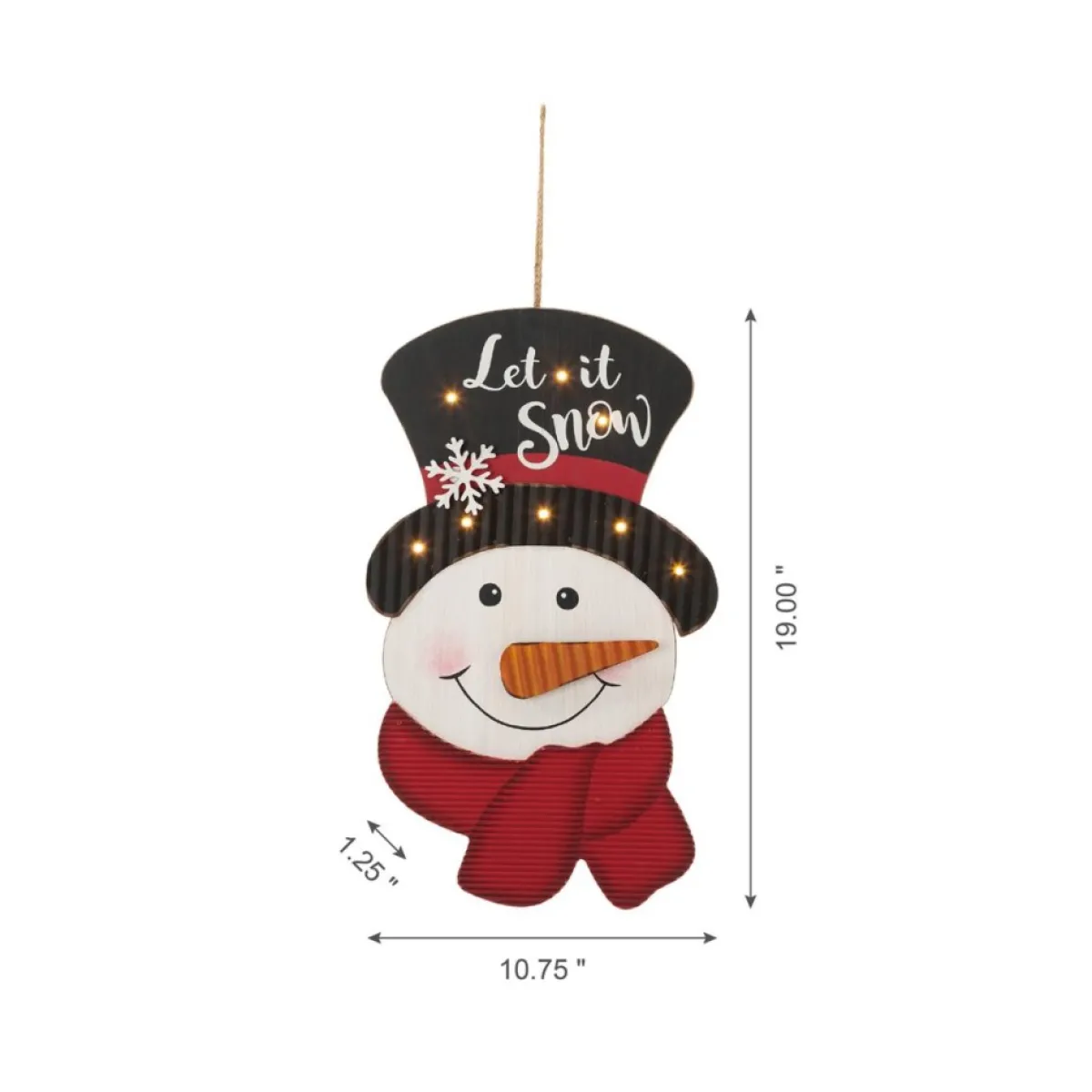 glitzhome_in_h_lighted_d_wooden_metal_snowman_wall_decor_4.webp Glitzhome Indoor Decor | 19In H Lighted 3D Wooden Metal Snowman Wall Decor