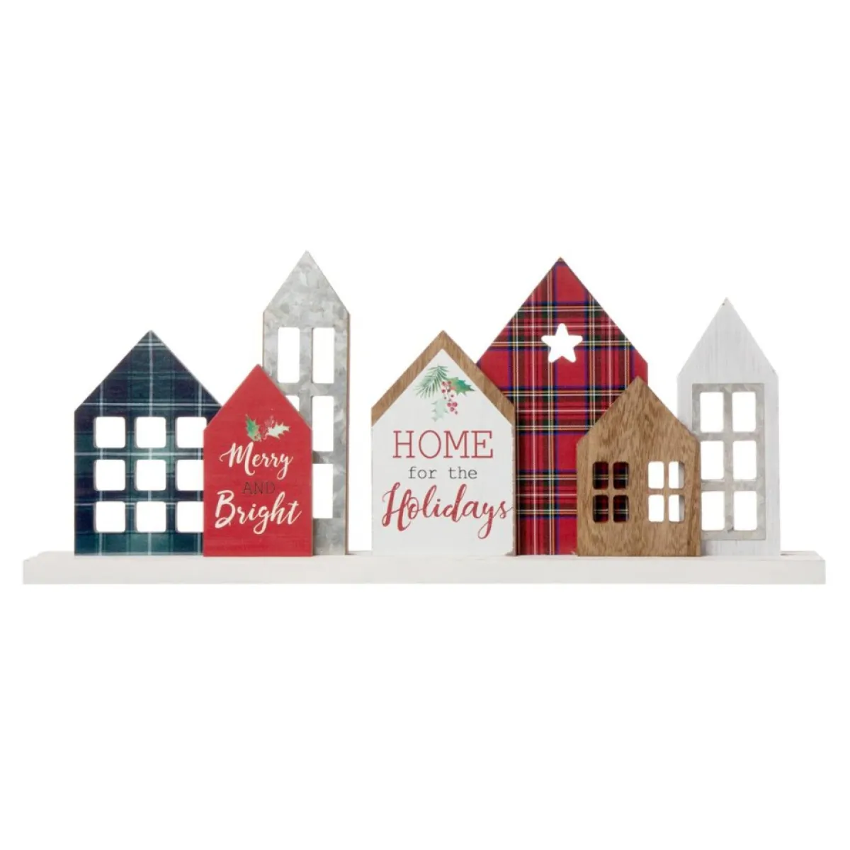 glitzhome_in_l_christmas_house_wooden_decor_2.webp Glitzhome Indoor Decor | 20In L Christmas House Wooden Decor