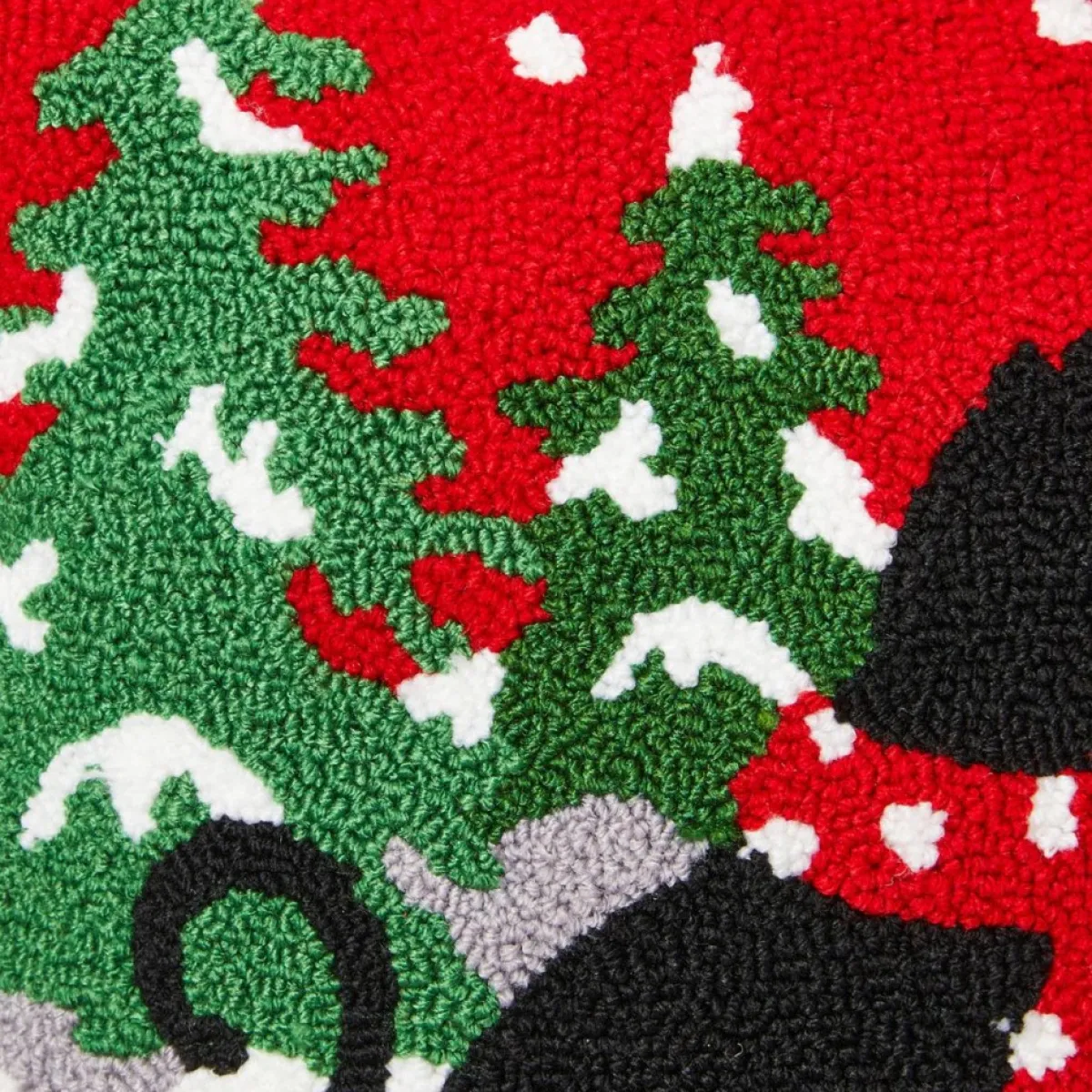 glitzhome_in_l_hooked_christmas_cat_pillow_7.webp Glitzhome Holiday Textiles | 14In L Hooked Christmas Cat Pillow