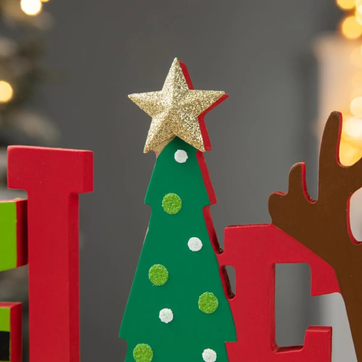 Glitzhome Indoor Decor | 14In L Wooden Christmas Believe Table Decor