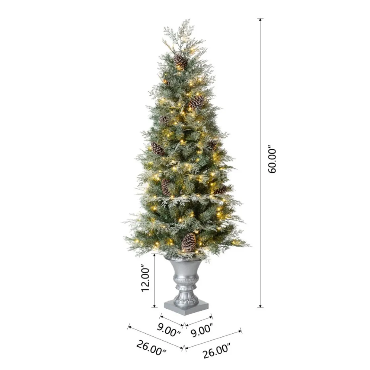 glitzhome_pk_prelit_artificial_pine_christmas_porch_tree_4.webp Glitzhome Christmas Trees | 2Pk Pre-Lit Artificial Pine Christmas Porch Tree