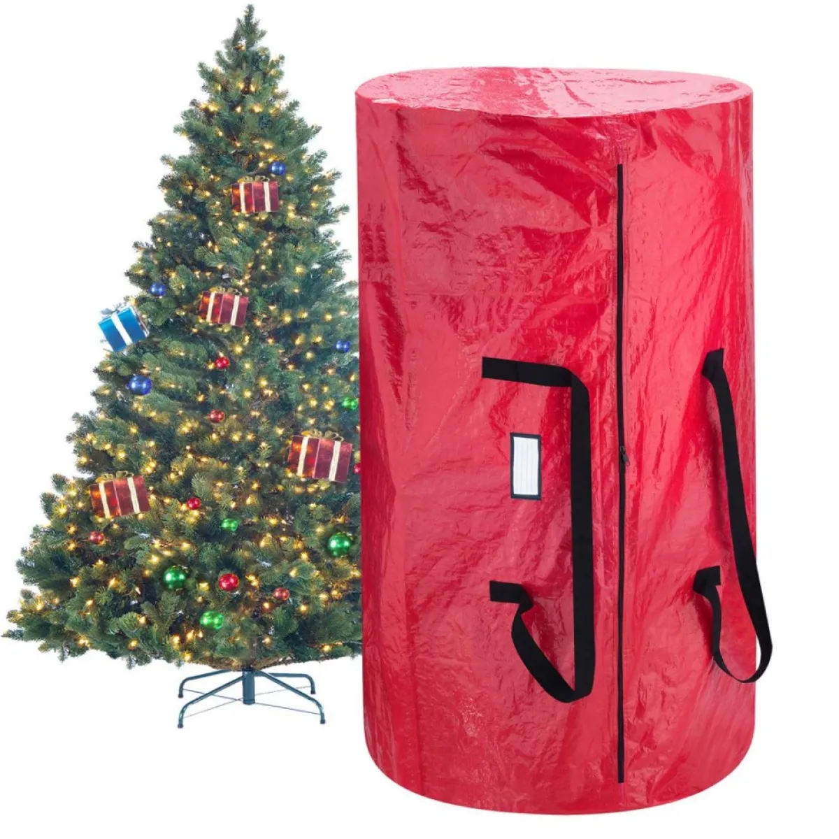 hastings_home_tree_and_wreath_storage_bag_set__red_3.webp Hastings Home Storage | Tree And Wreath Storage Bag Set - Red