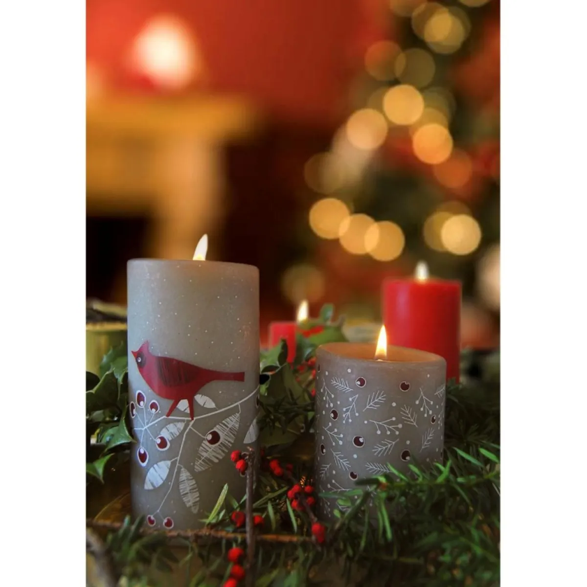 Lucid Candles | Candle 6" Cardinal Candle With 16 Oz. Liquid And Stone