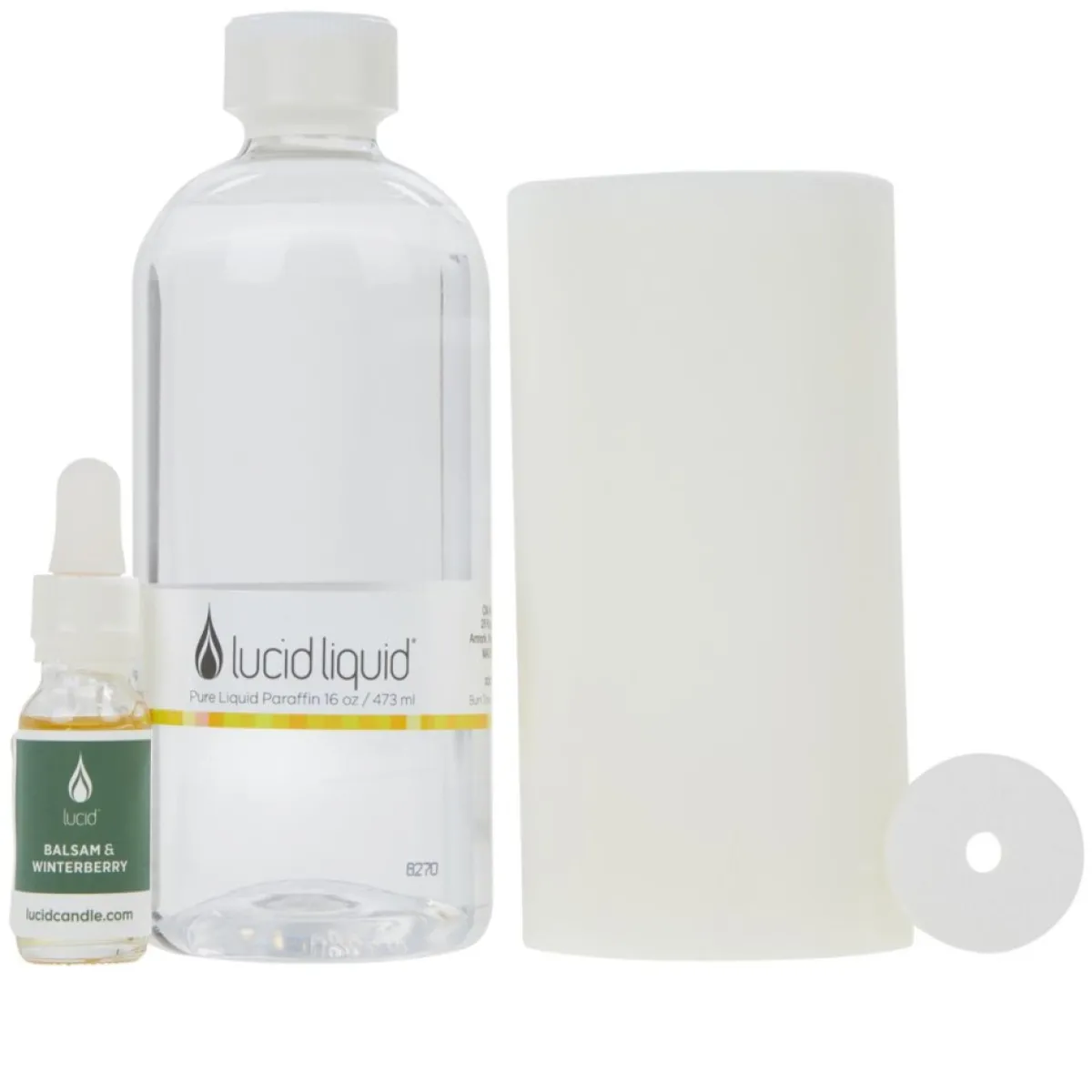 Lucid Candles | Candle 6" Pillar Candle With 16 Oz. Liquid & Fragrant Stone