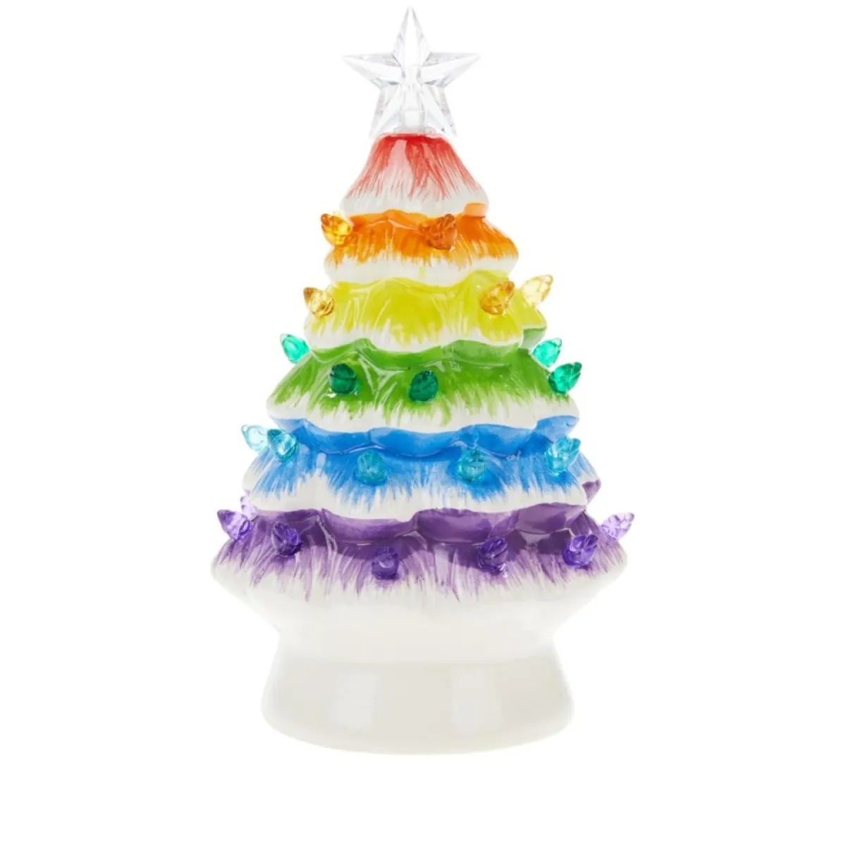 Mr. Christmas Indoor Decor | 7" Nostalgic Ceramic Rainbow Tree