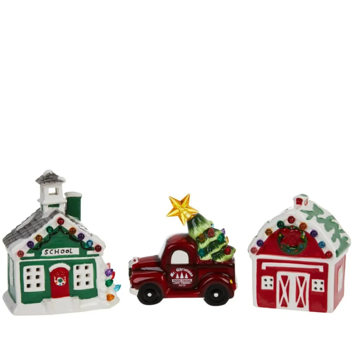 Mr. Christmas Indoor Decor | Nostalgic Ceramic Village - Set Of 3