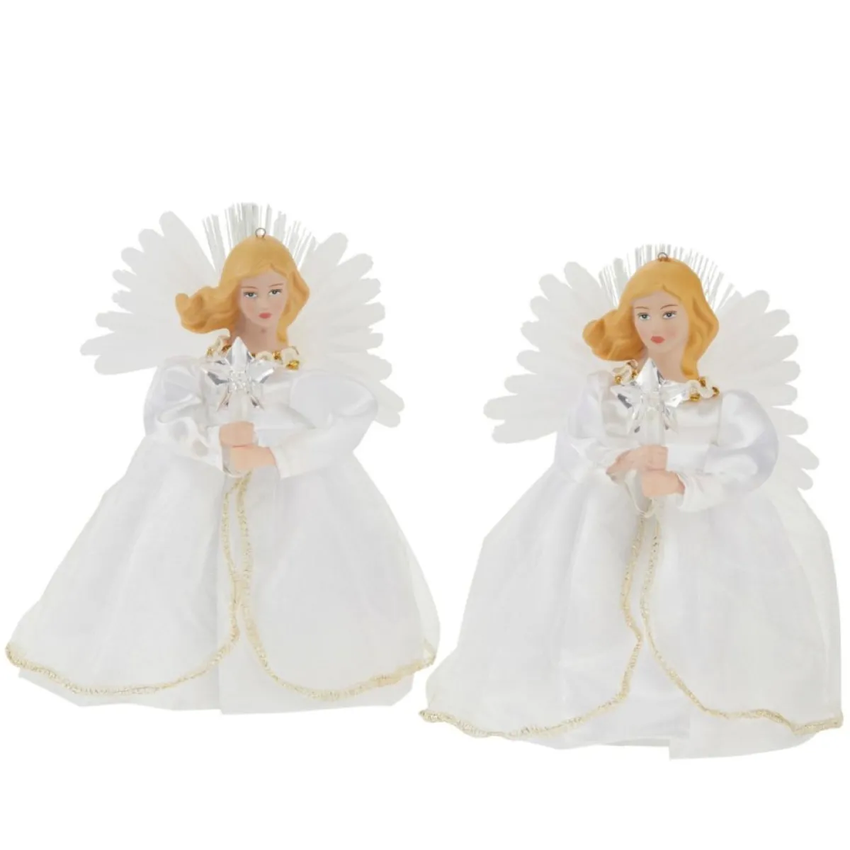 Mr. Christmas Ornaments & Tree Toppers | Set Of Two 6" Fiber Optic Angel Ornaments With Timer