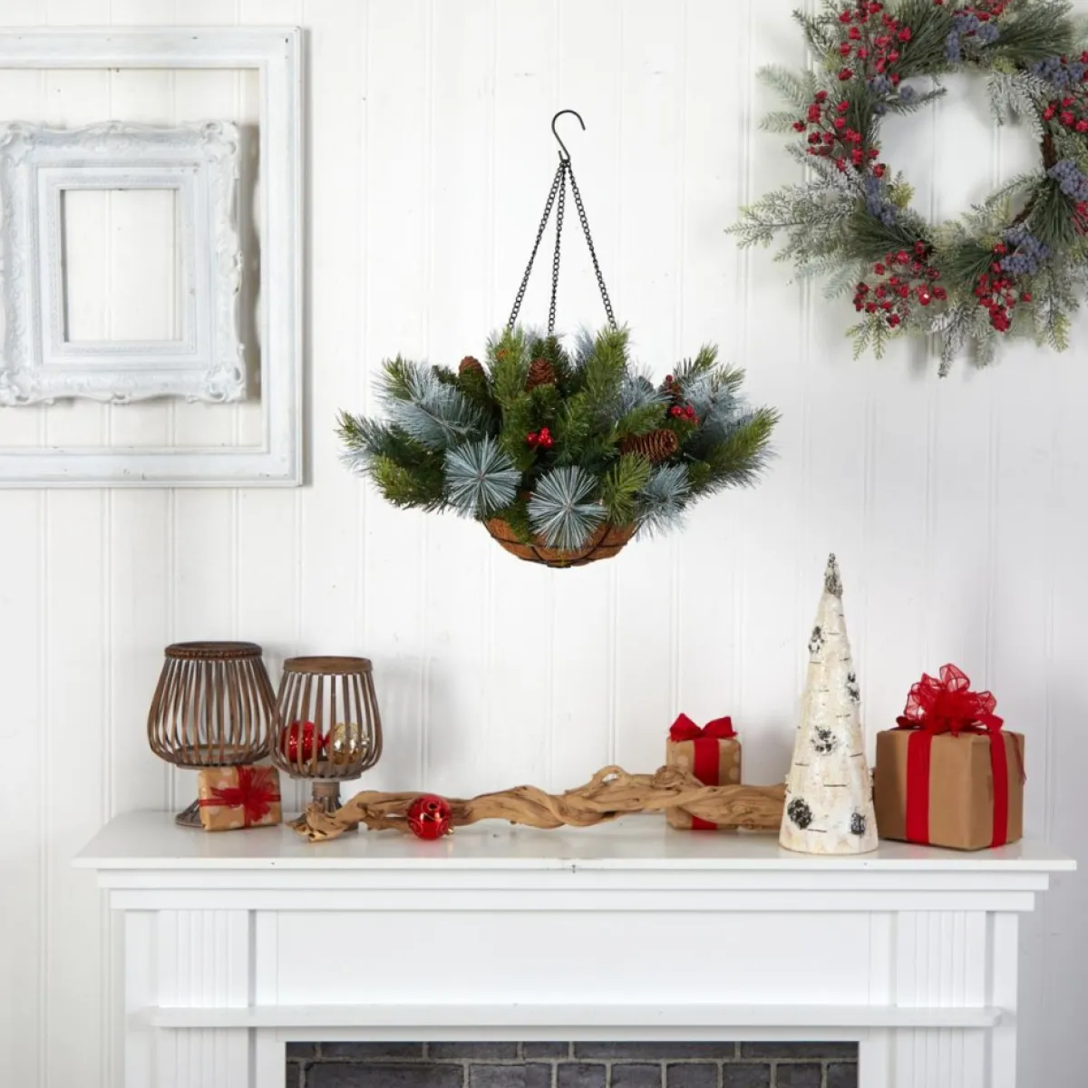 nearly_natural__in_holiday_pre_lit_berries_christmas_hanging_basket_3.webp Nearly Natural Wreaths, Garlands & More | 24 In. Holiday Pre Lit Berries Christmas Hanging Basket