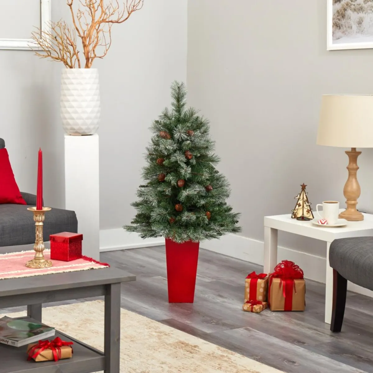 nearly_natural__in_snowed_mountain_pine_christmas_tree_4.webp Nearly Natural Christmas Trees | 44 In. Snowed Mountain Pine Christmas Tree