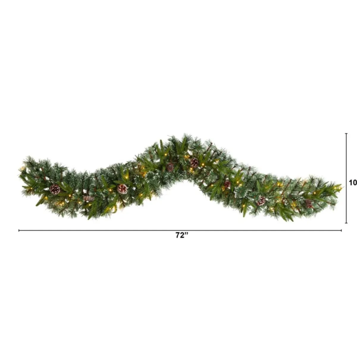 Nearly Natural Wreaths, Garlands & More | 6' Snow Tipped Christmas Garland With 35 Lights