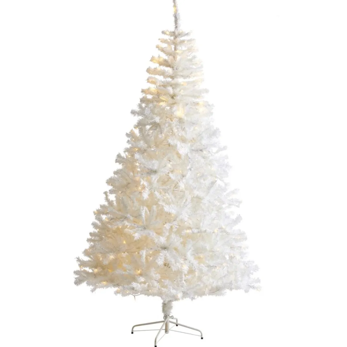 Nearly Natural Christmas Trees | 7.5' White Artificial Christmas Tree W/ 400 Led Lights