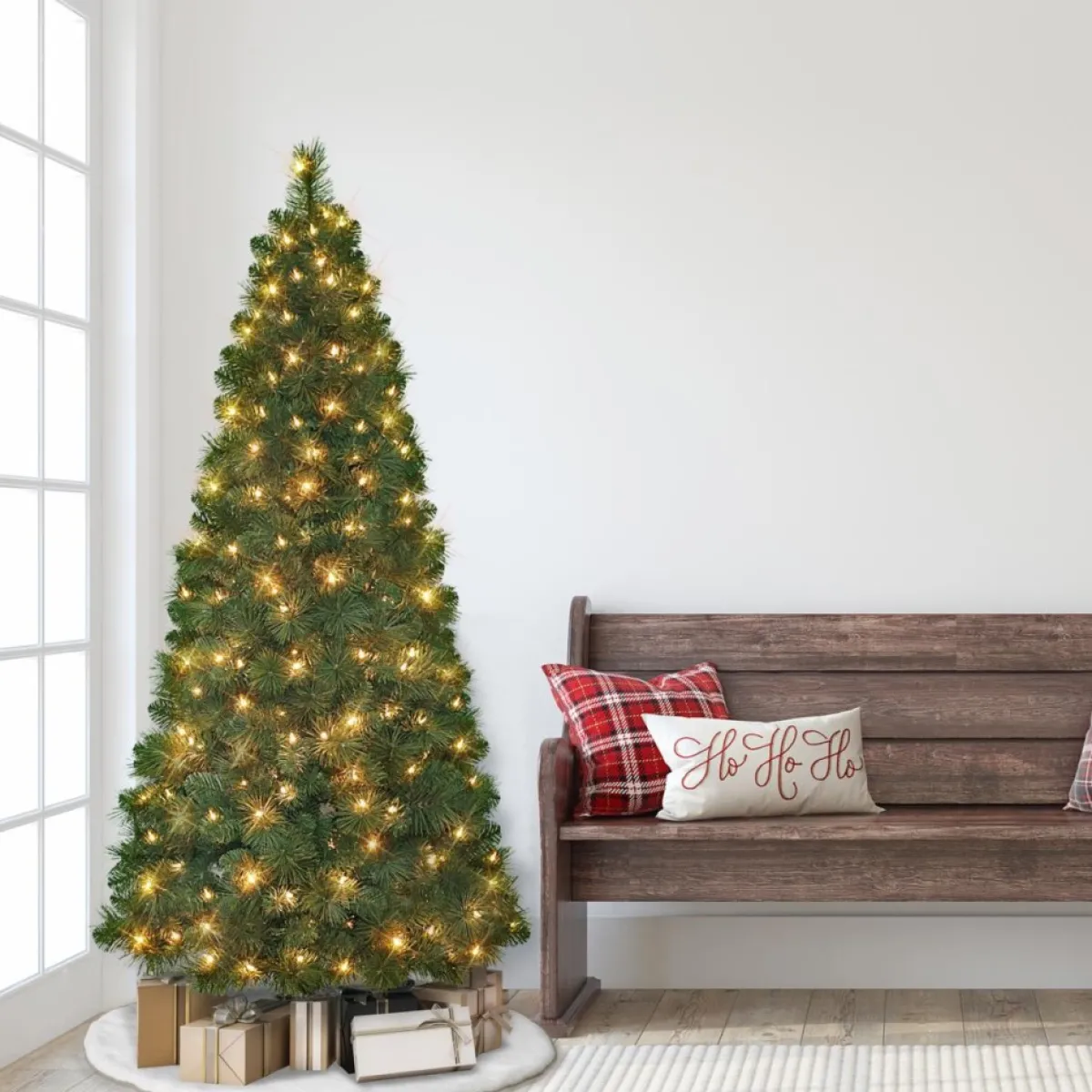 puleo_international__ft_prelit_wall_half_tree_clear_lights_2.webp Puleo International Christmas Trees | 6.5 Ft. Pre-Lit Wall Half Tree, Clear Lights