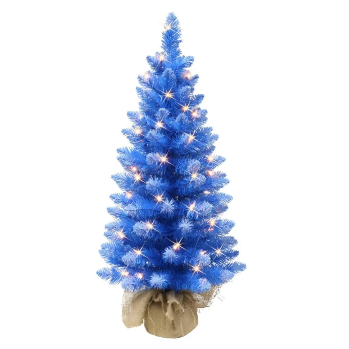 Puelo International Christmas Trees | Puleo International 3' Pre-Lit Fashion Blue Tree In Burlap