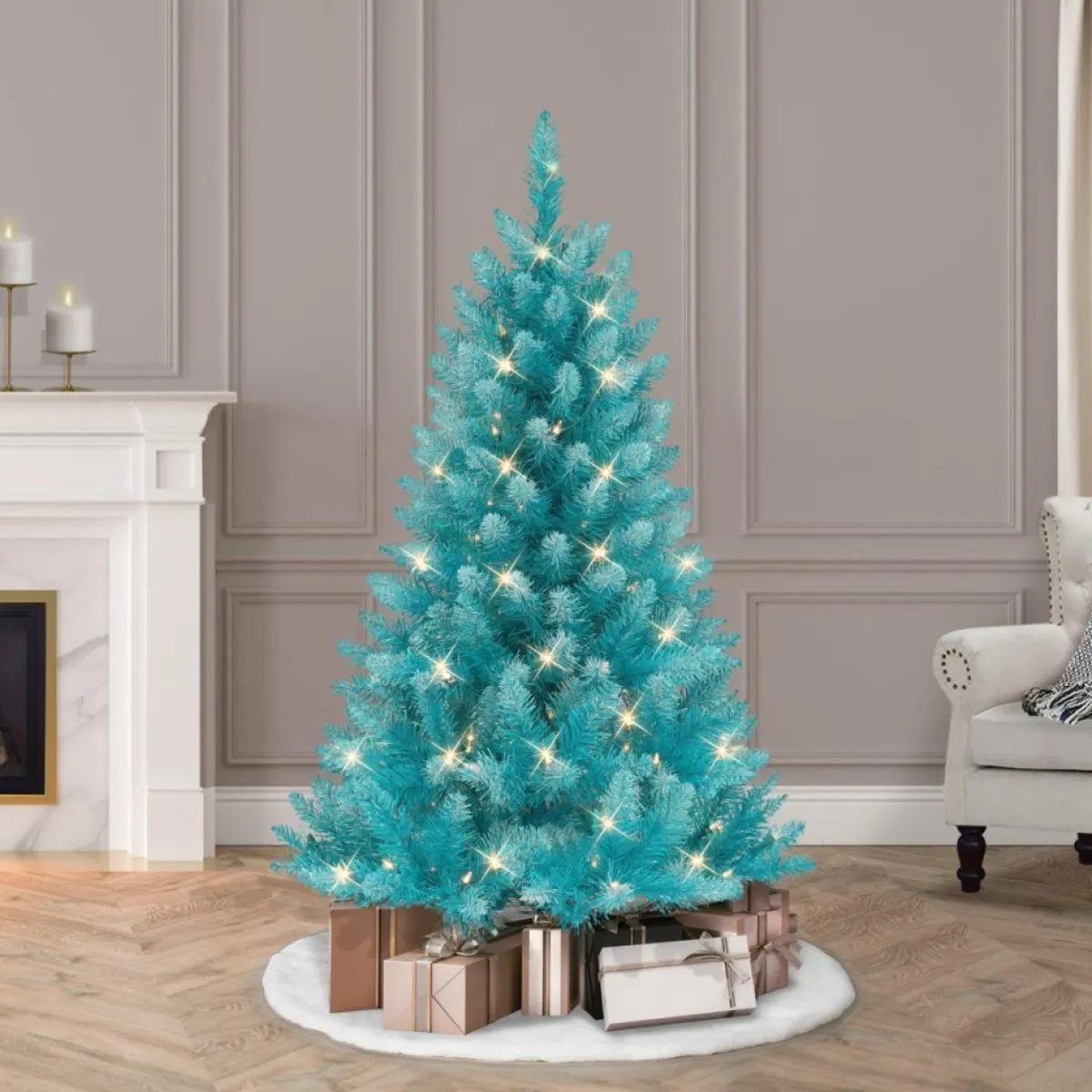puleo_international__prelit_fashion_teal_christmas_tree_2.webp Puelo International Christmas Trees | Puleo International 4' Pre-Lit Fashion Teal Christmas Tree