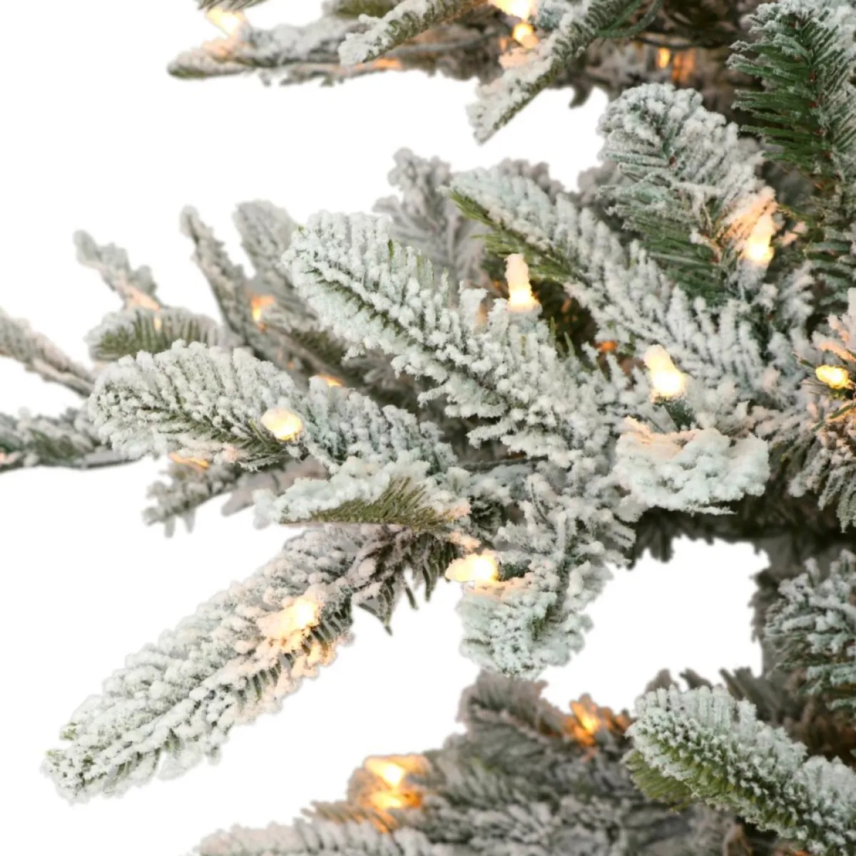 Puleo International Christmas Trees | 7.5' Pre-Lit Flocked Aspen Fir Tree