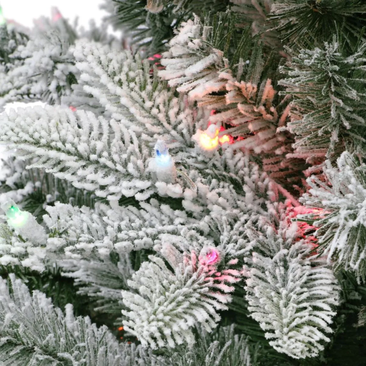 puleo_international__prelit_flocked_aspen_fir_tree_2.webp Puleo International Christmas Trees | 7.5' Pre-Lit Flocked Aspen Fir Tree