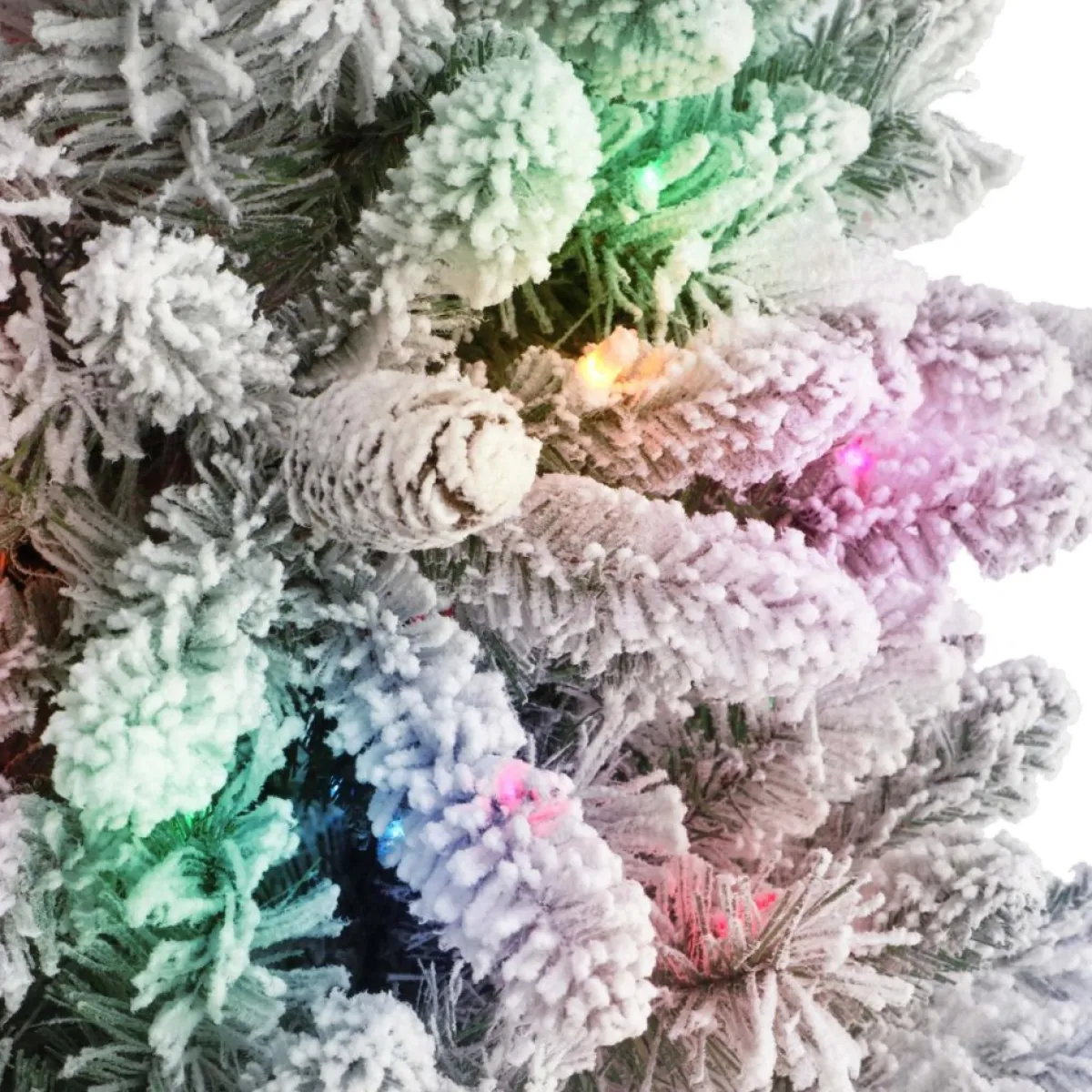 Puleo International Christmas Trees | 4.5' Pre-Lit Flocked Bennington Fir Tree