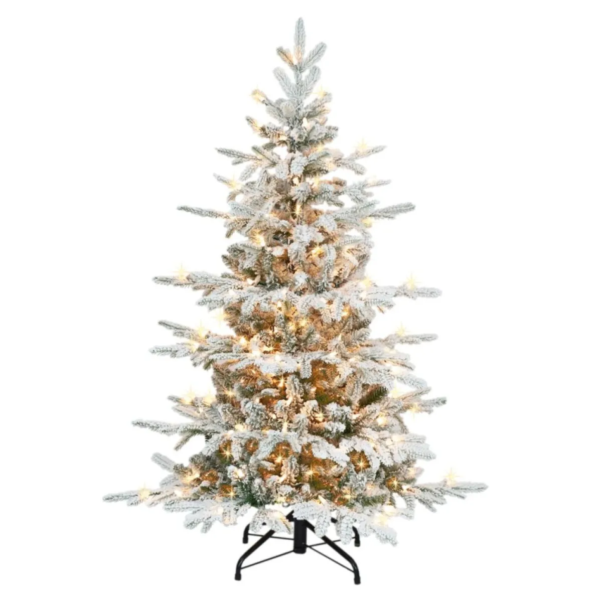 Puelo International Christmas Trees | Puleo International 4.5' Prelit Flocked Utah Fir Tree 250 Clear Lights