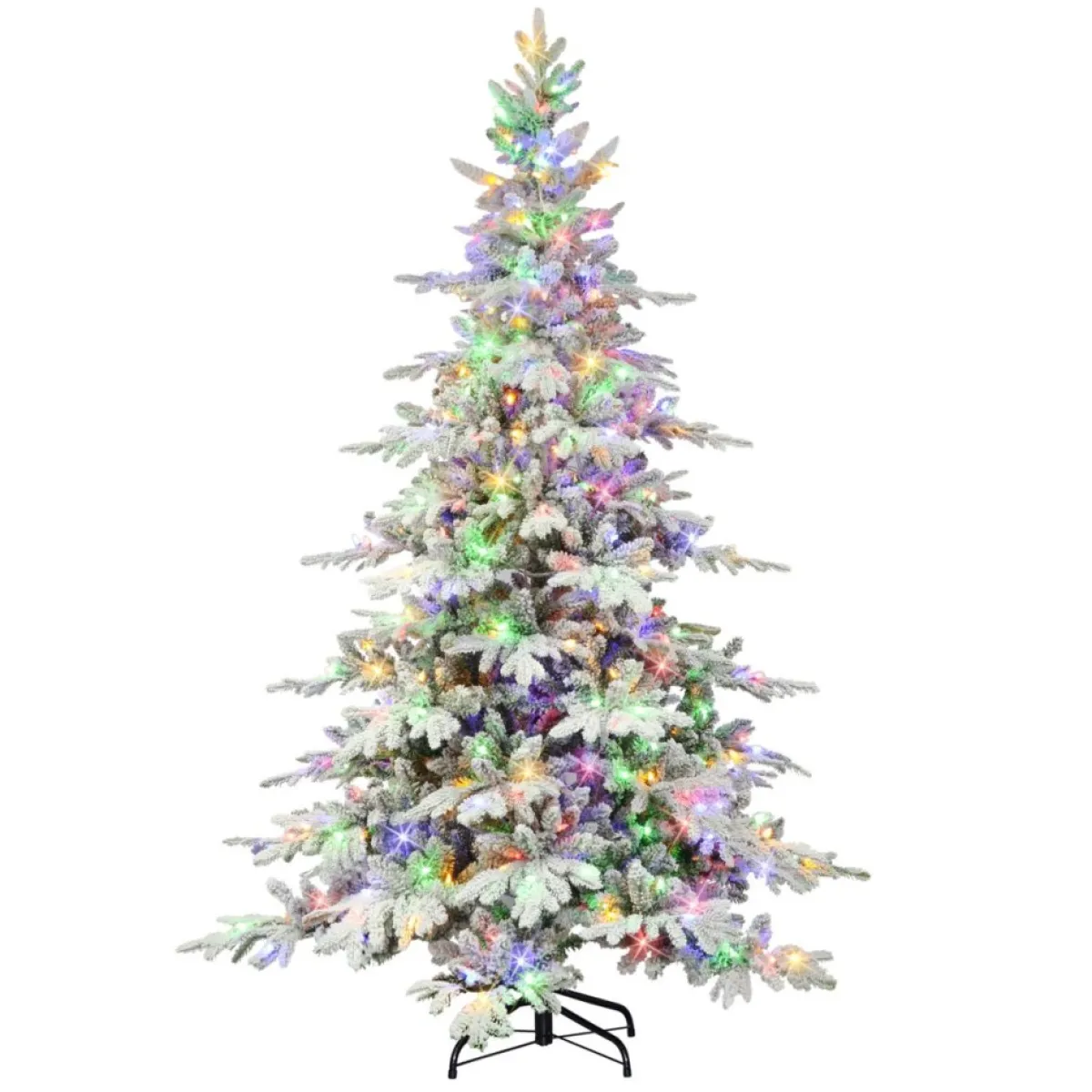 puleo_international__prelit_flocked_utah_fir_tree__led_lights_4.webp Puleo International Christmas Trees | 7' Pre-Lit Flocked Utah Fir Tree, 500 Led Lights