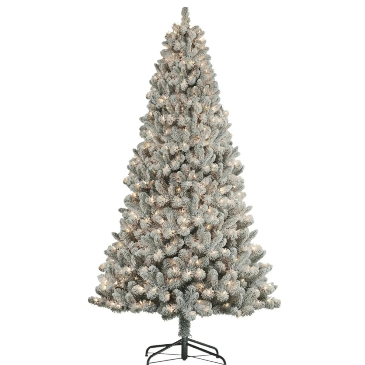 Puelo International Christmas Trees | Puleo International 6' Pre-Lit Flocked Virginia Pine Tree