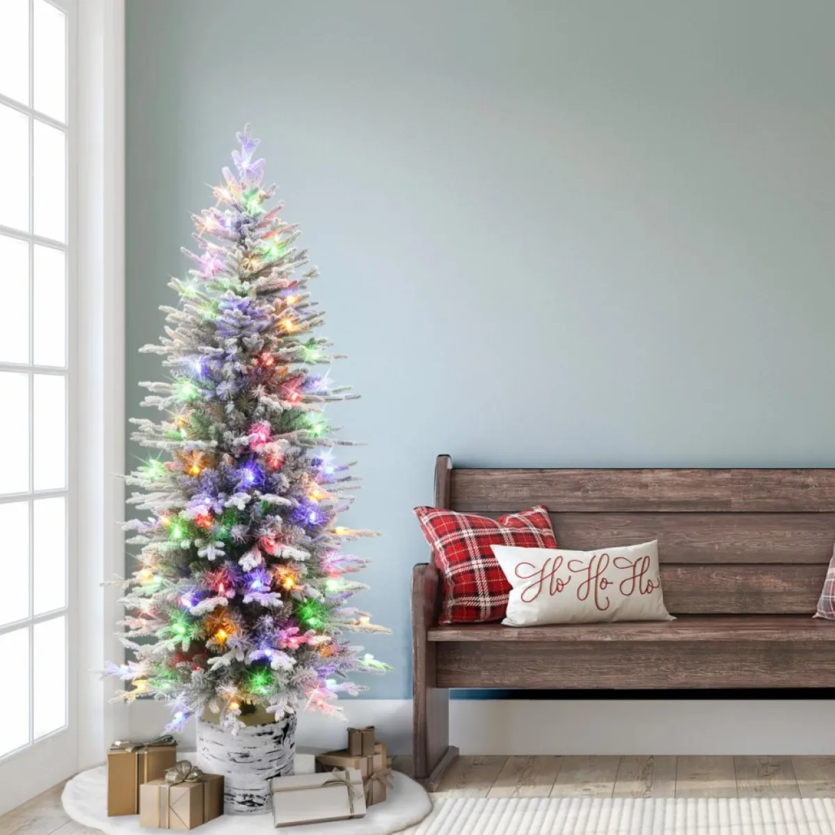 puleo_international__prelit_potted_flocked_arctic_fir_pencil_tree_2.webp Puelo International Christmas Trees | Puleo International 6' Pre-Lit Potted Flocked Arctic Fir Pencil Tree