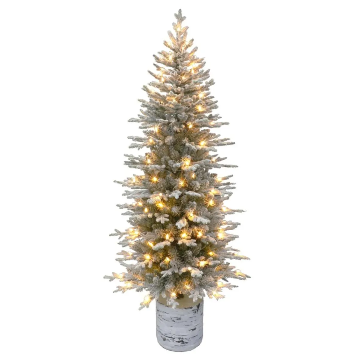 puleo_international__prelit_potted_flocked_arctic_fir_pencil_tree_3.webp Puelo International Christmas Trees | Puleo International 6' Pre-Lit Potted Flocked Arctic Fir Pencil Tree