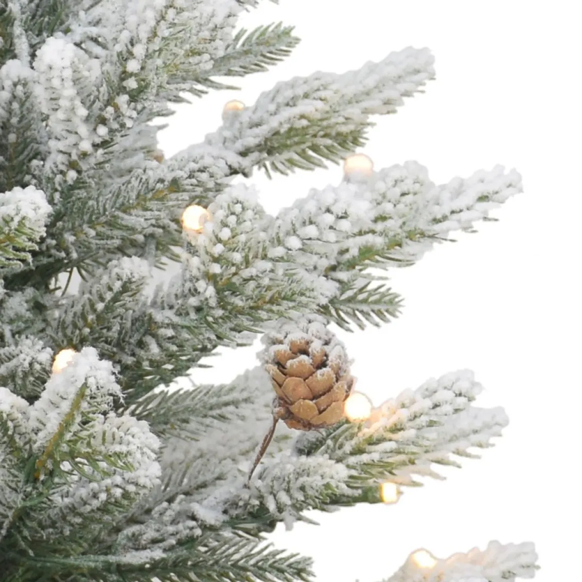 Puleo International Christmas Trees | 3' Pre-Lit Pvc Potted Flocked Tree