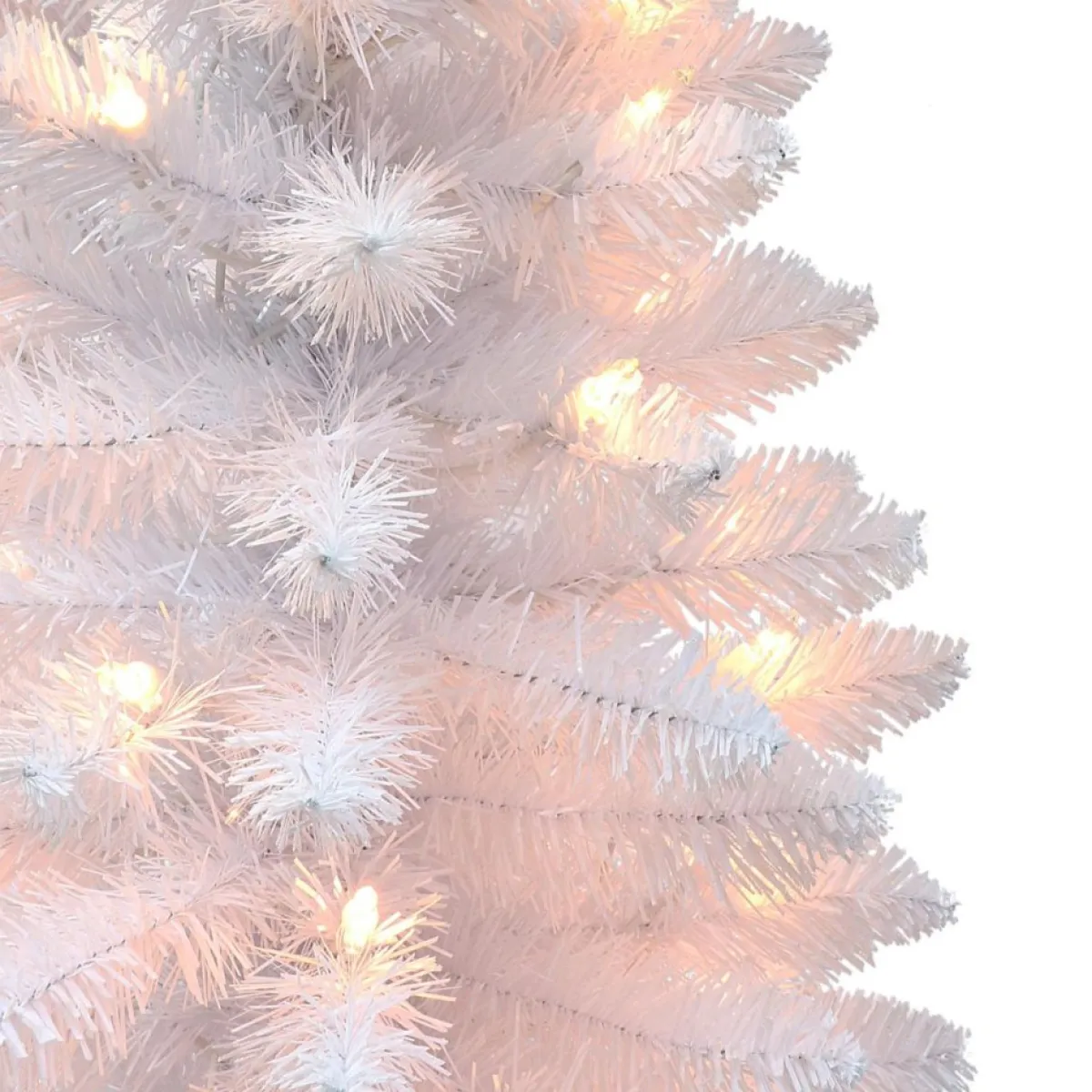 Puelo International Christmas Trees | Puleo International 3' Pre-Lit White Tree W/ 50 Lights & Burlap Base