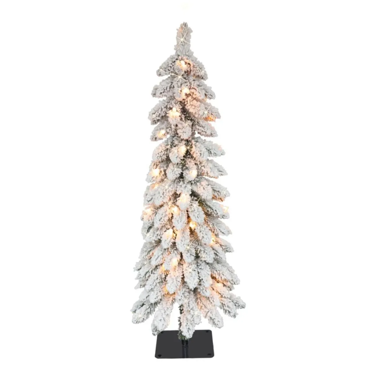 Puleo International Christmas Trees | Flocked Alpine Pencil Artificial Christmas Tree