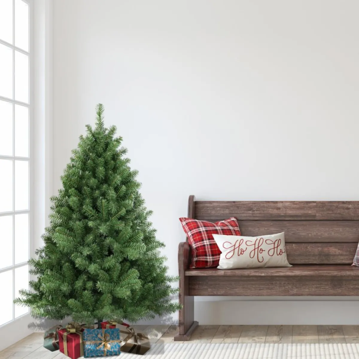 Puleo International Christmas Trees | Puleo Intl. 4.5' Vermont Spruce Artificial Christmas Tree With Stand