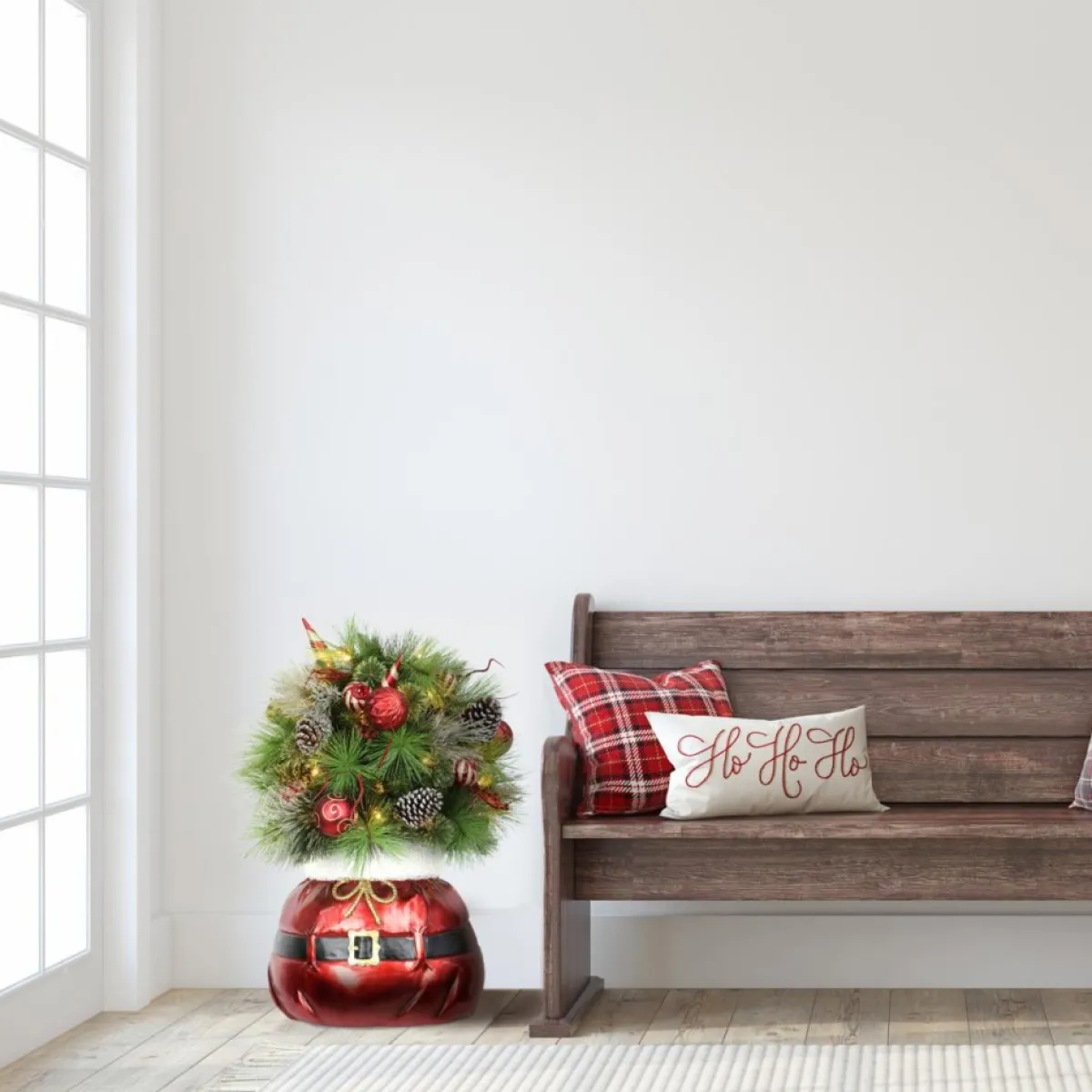 Puleo International Indoor Decor | Puleo Intl. Pre-Lit Decorated 3' Artificial Christmas Bush In Sac Base