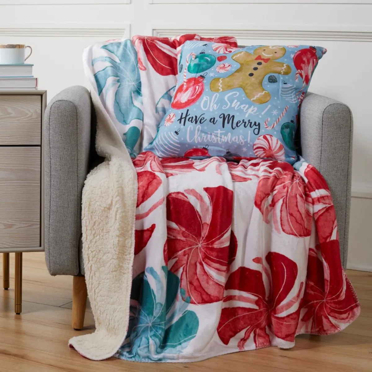 Sara B Holiday Textiles | . Christmas Sweets Throw & Pillow Set