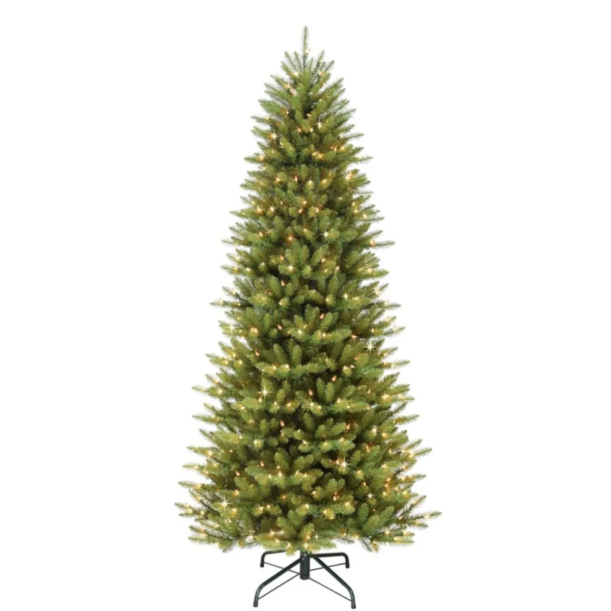 Puleo International Christmas Trees | 12' Slim Franklin Fir Artificial Christmas Tree - 1200 Clear Lights