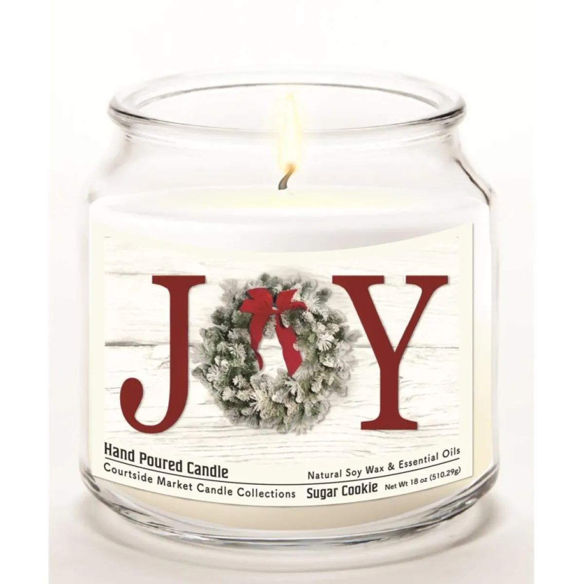 Courtside Market Candles | Soy Wax Candle With Essential Oils + Glass Lid - Christmas Joy