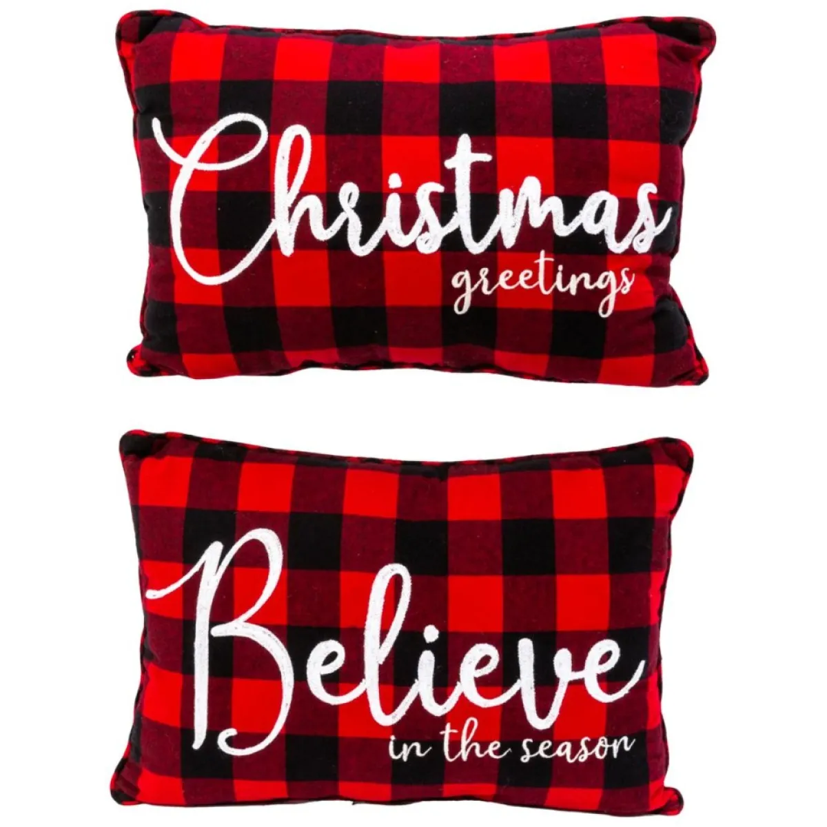 Gerson Holiday Textiles | The Company 2Pk 20"L Fabric Embroidered Holiday Design Pillow
