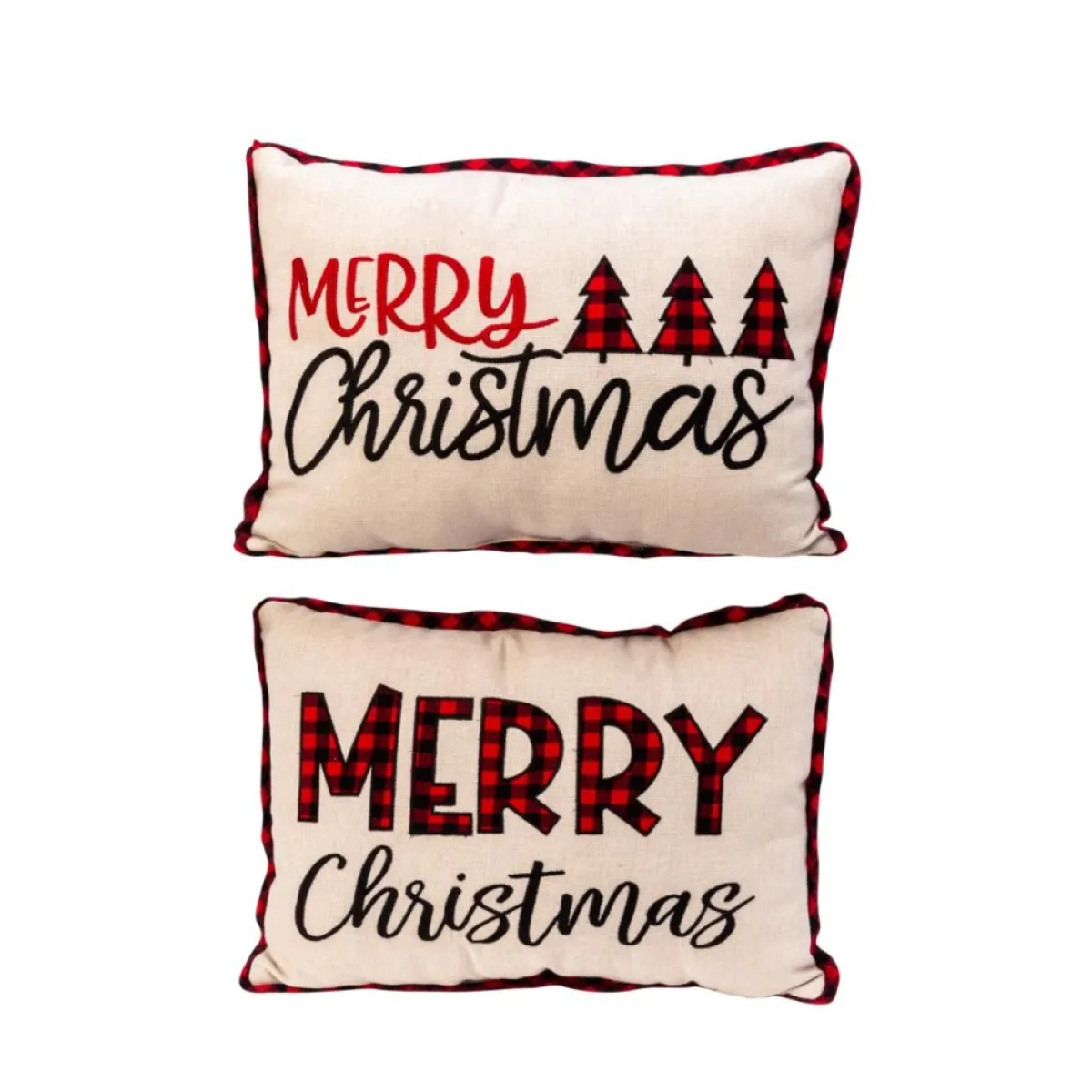 Gerson Indoor Decor | The Company 2Pk 20"L Fabric Embroidered Merry Christmas Pillow