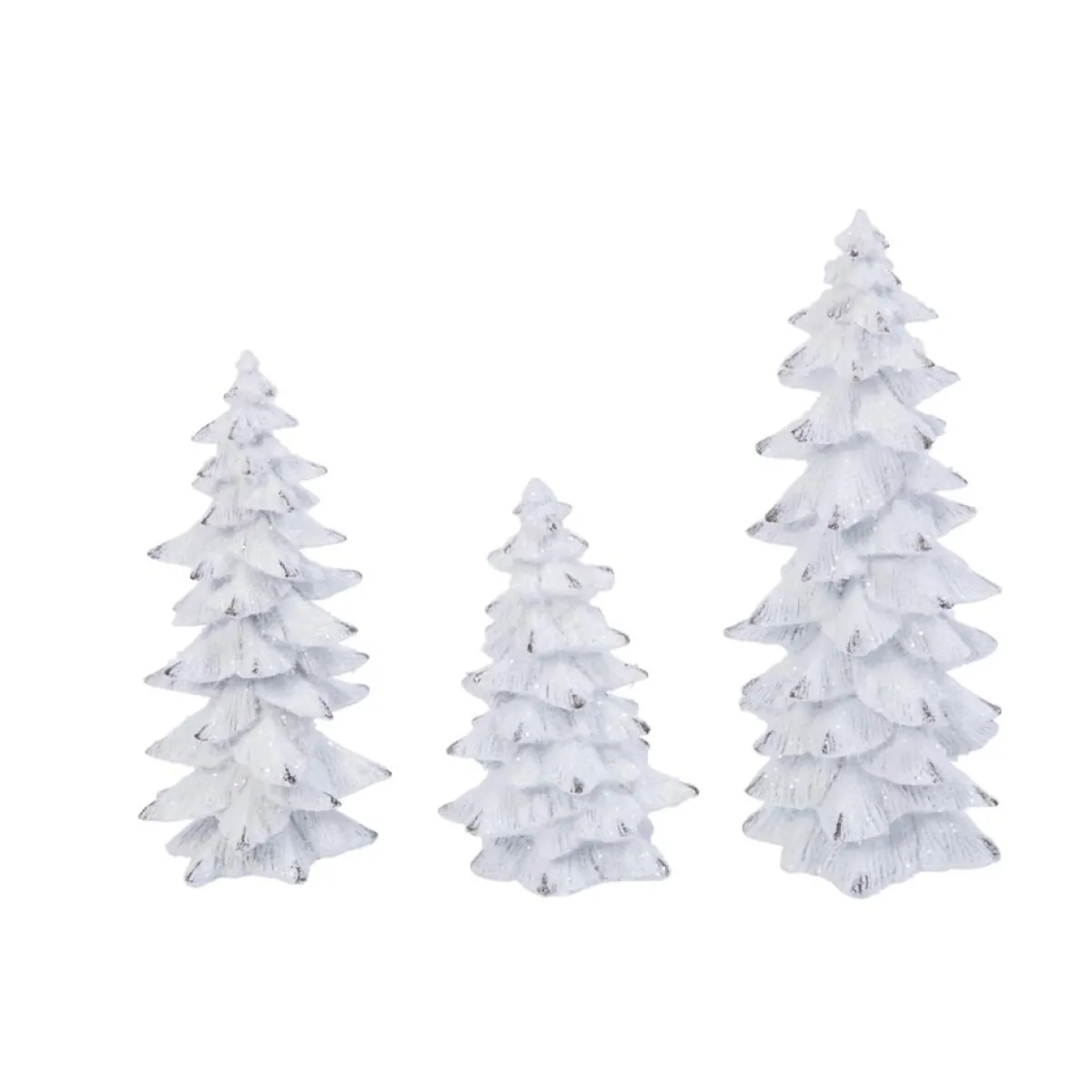 Gerson Indoor Decor | The Company Set Of 3 Resin White Glitter Winter Trees