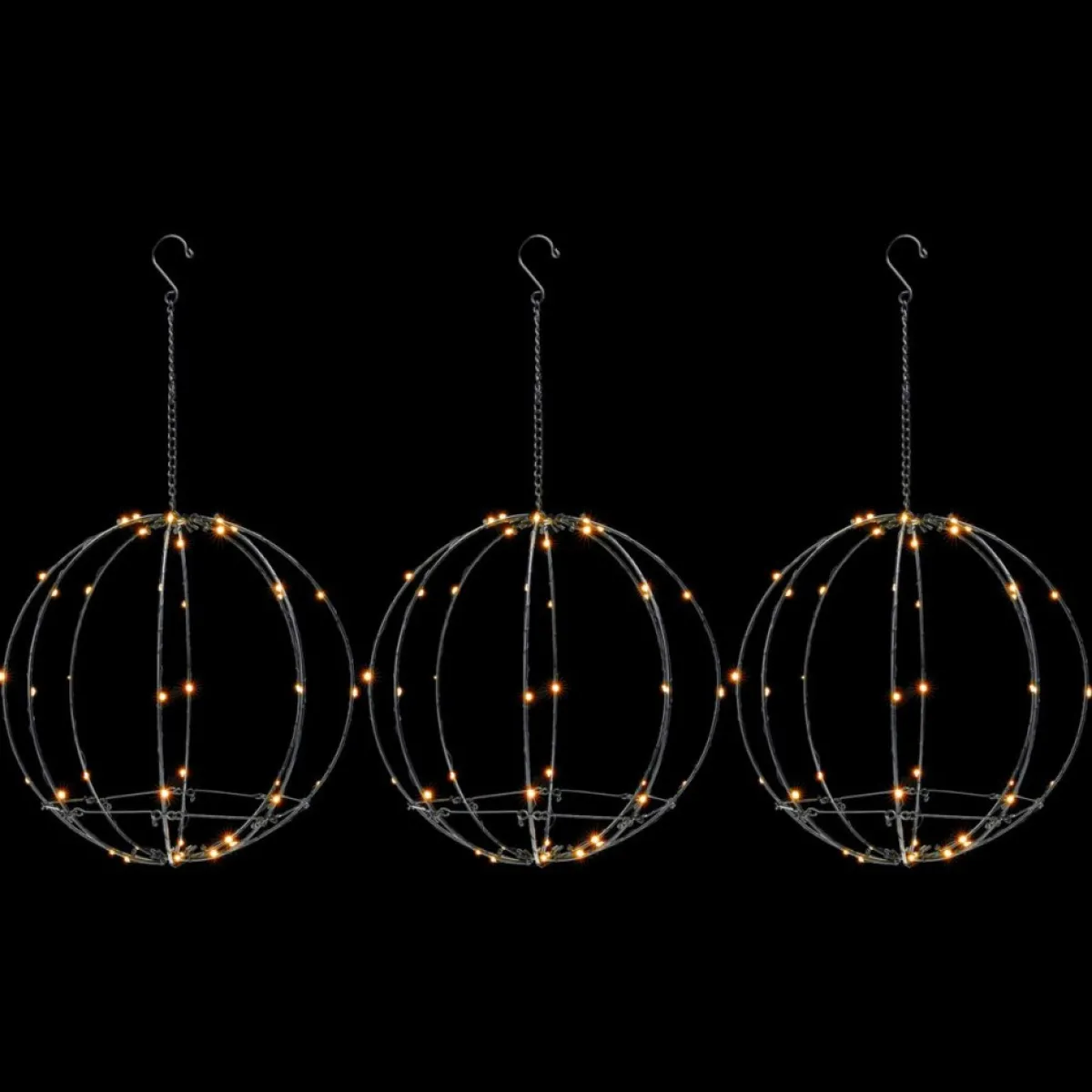 Winter Lane Outdoor Decor | Collapsible Led Illuminated Spheres - Set Of 3