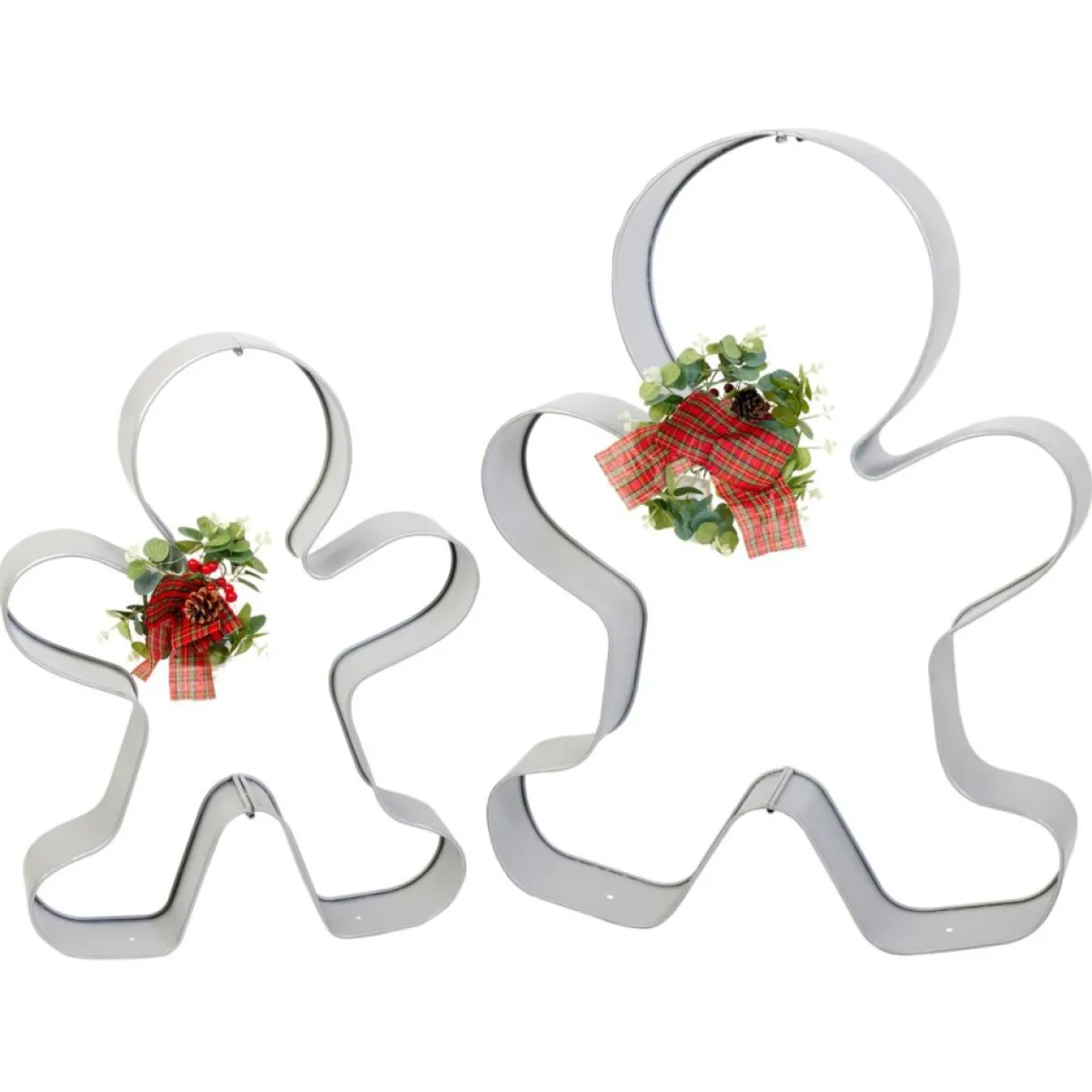 Winter Lane Indoor Decor | Set Of 2 Cookie Cutter Decorations With Led Corsages