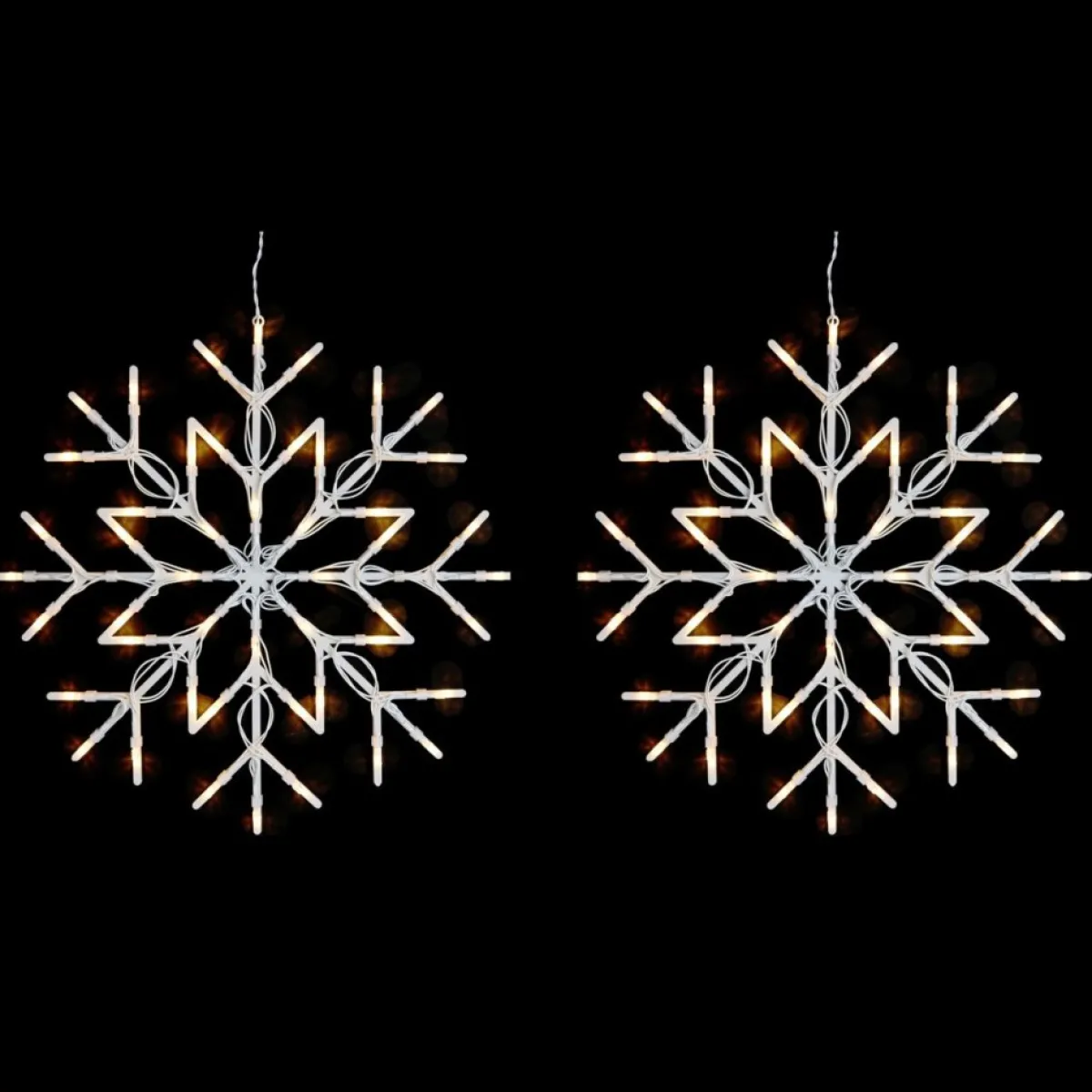 Winter Lane Indoor Decor | Set Of 2 Twinkle Snowflakes With 6-Hour Timer